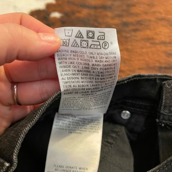 Levi’s 505 Straight Black Label Black Denim Mid Waist Jean - Picture 8 of 12